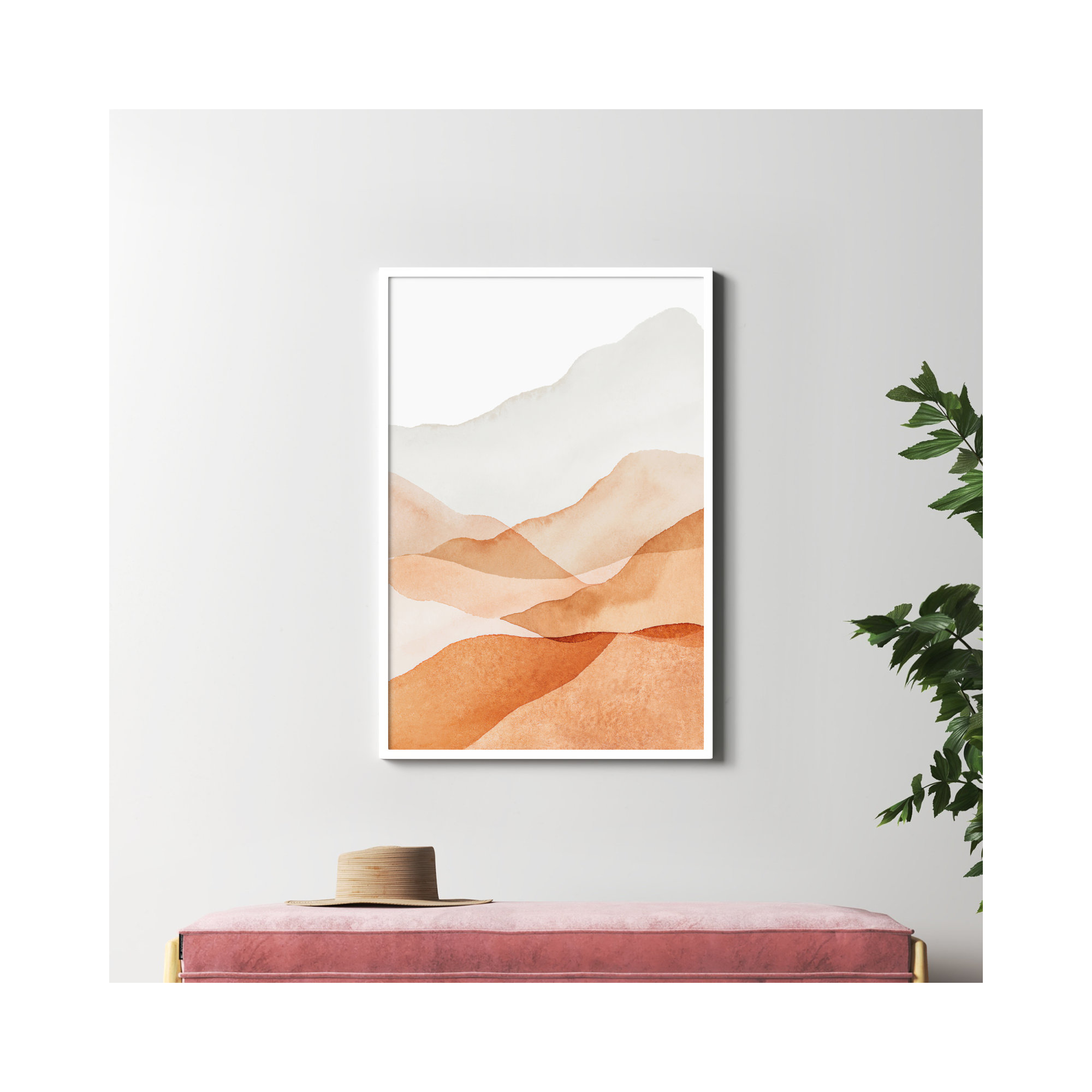 Mountain Range III by Amy Lighthall, White, 41.25" H x 28.25" W x 0.88" D