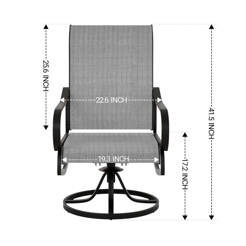 Chaise de salle à manger d'extérieur Nordham, Gris / blanc