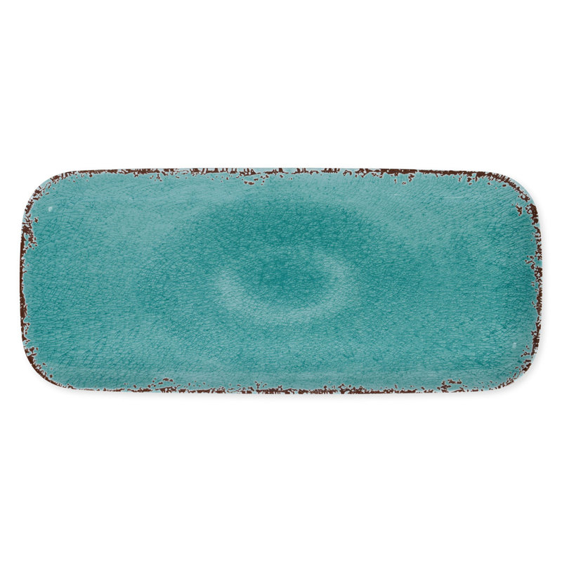 2-Piece Crackle 15" Tray, Blue