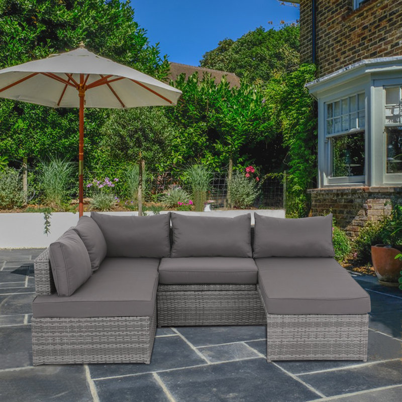 Cantres 72'' Wide 5 - Person Outdoor Seating Group with Cushions