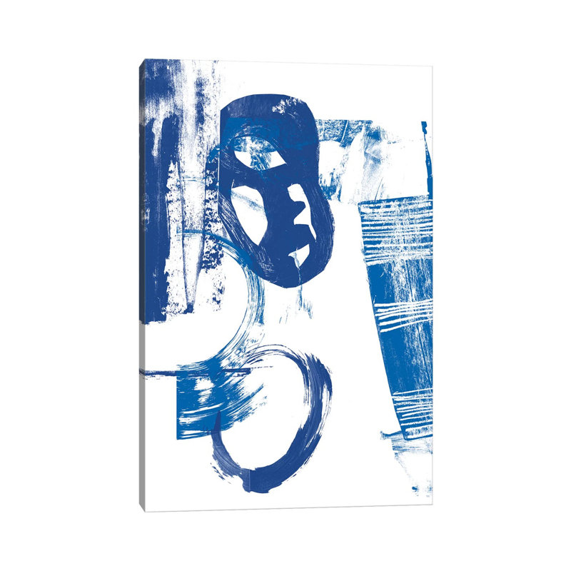 Blue Scribbles II by Vision Studio - Wrapped Canvas Panoramic Painting, 66.04 cm H x 45.72 cm W x 1.91 cm D