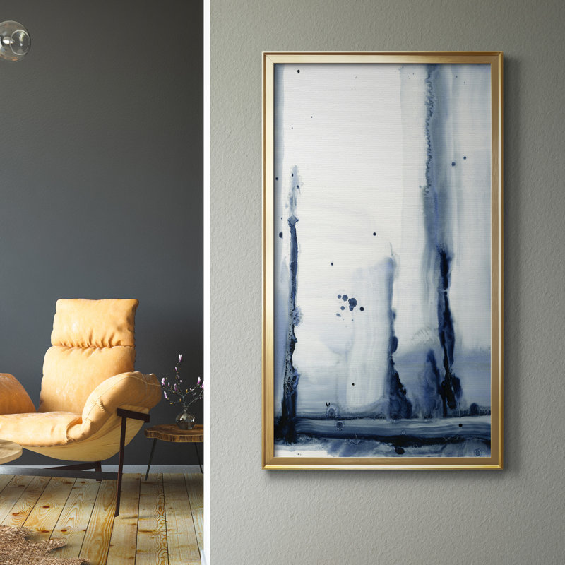 Forêt arctique III - Peinture sur toile encadrée, H 14,5 po x l 26,5 po x P 1,5 po, Doré