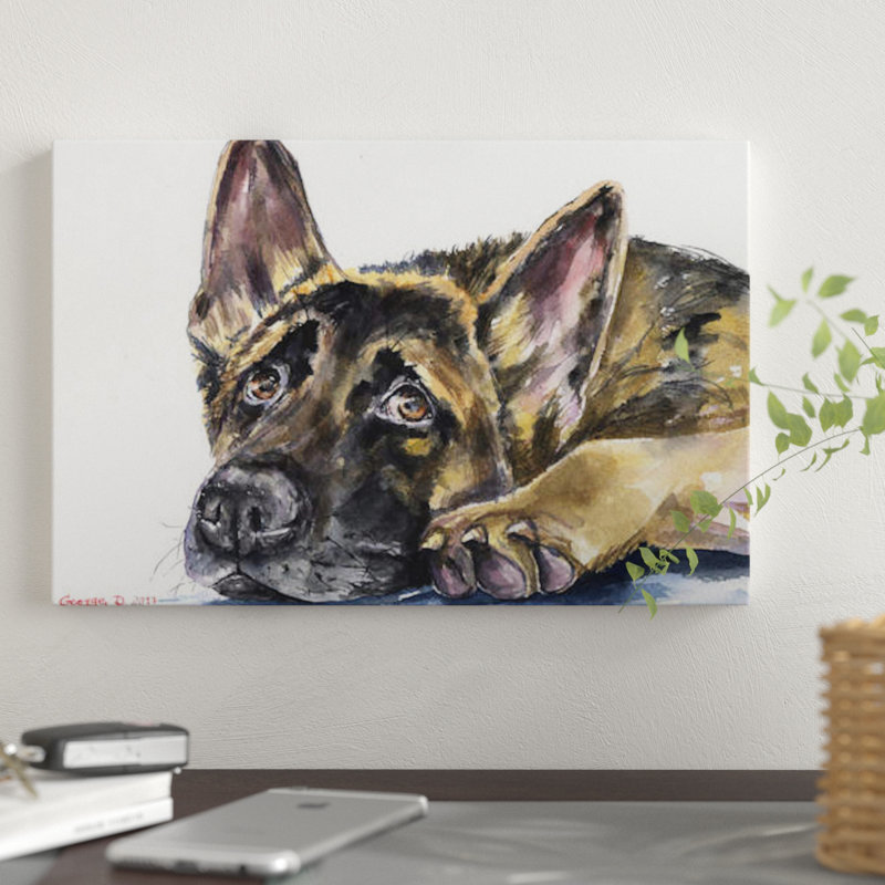« german berger », impression sur toile, H 12 po x l 18 po x P 1,5 po, Toile tendue