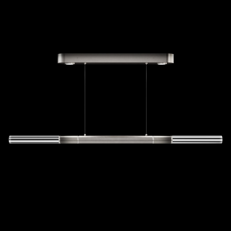 Luminaire suspendu linéaire l 62 po Antonia, Nickel/Argent ombré