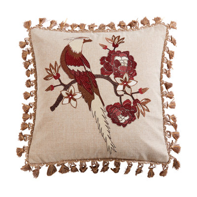 Astrid Bird Tassel Pillow 18x18
