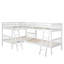L-Shaped Bunk Bed With Ladder,Twin Size-Grey