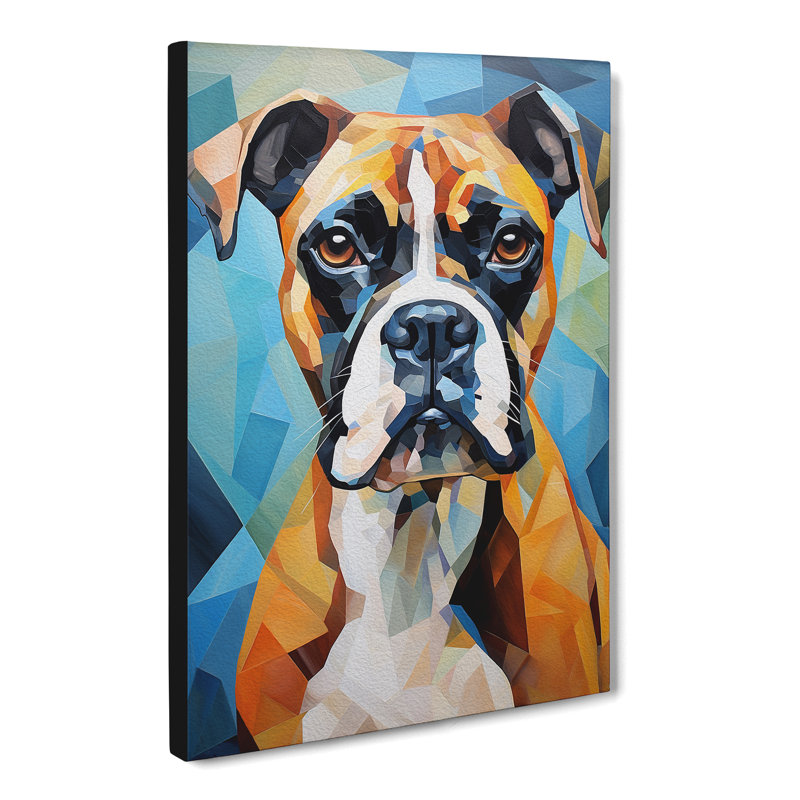 Boxer Dog Cubism Art No.2 - Print, 50cm H x 35cm W x 3cm D