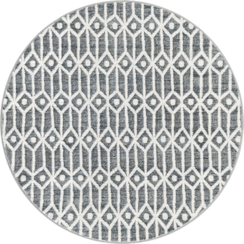Patric Geometric Indoor Rug, Round 5'