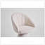 Fauteuil d'appoint pivotant en tissu chenille, fauteuil de coiffeuse confortable avec dossier incurvé et base cylindrique haute pour une assise élégante-130784779