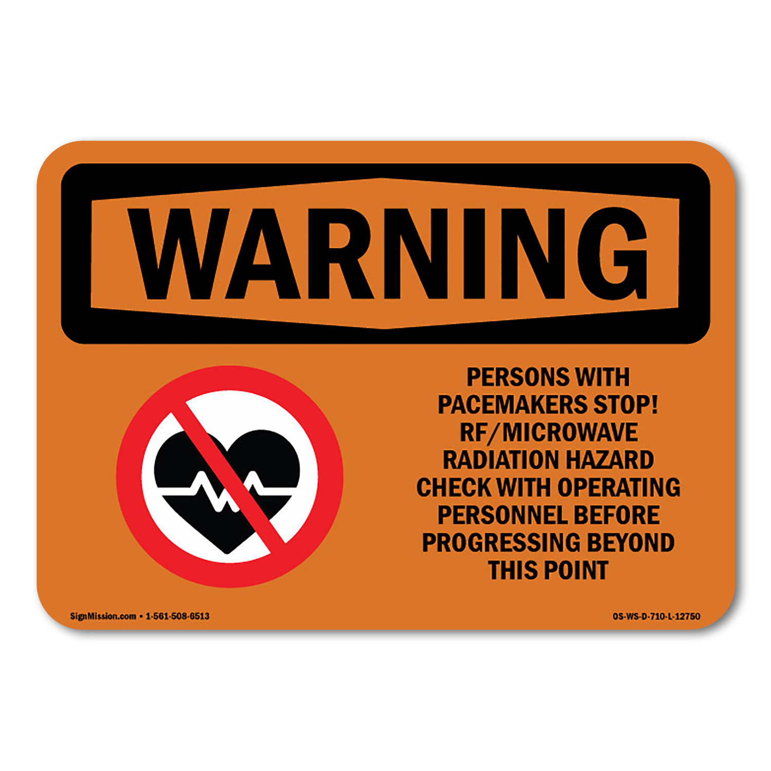 SignMission Pacemakers Stop Rf Microwave Radiation Decal 10