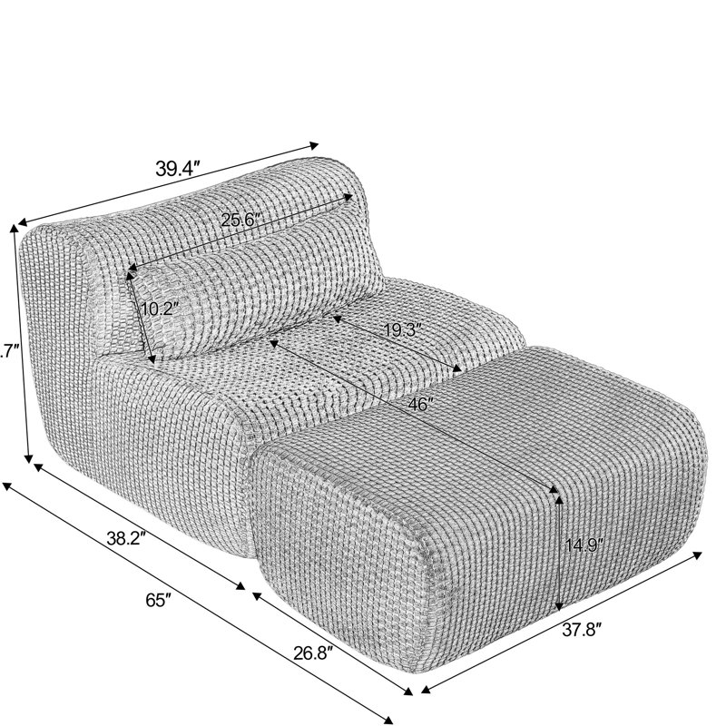 65 " Corduroy Loveseat