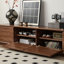 Meuble télé en bois de noyer avec tablettes réglables-2037746815