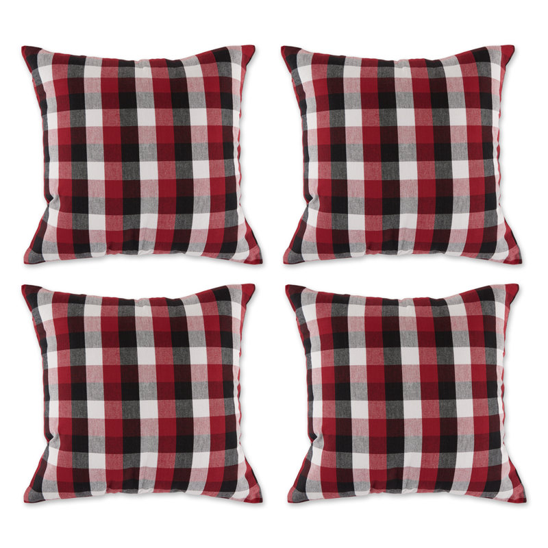  Outdoor Square Cotton Pillow Cover, Red
