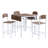 Farmhouse 5-Piece Counter Height Drop Leaf Dining Table Set With Comfortable Chairs For 4, Space-Saving And Stylish Design, Dining Table Set
