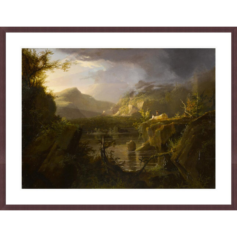 Romantic Landscape by Thomas Cole -Framed Giclee Print, H 32,15 po x l 41,5 po