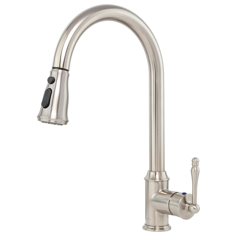 Pull Down Single Handle Kitchen Faucet, Brushed Nickel