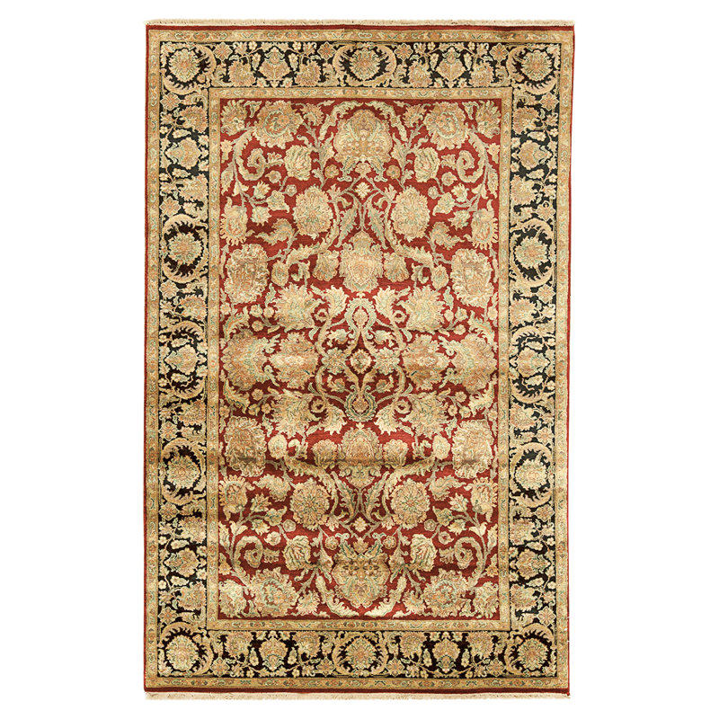 High-Quality Hand-Knotted Red And Gold Area Rug