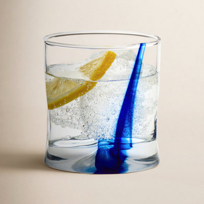 Blue Ribbon Drinking Glass