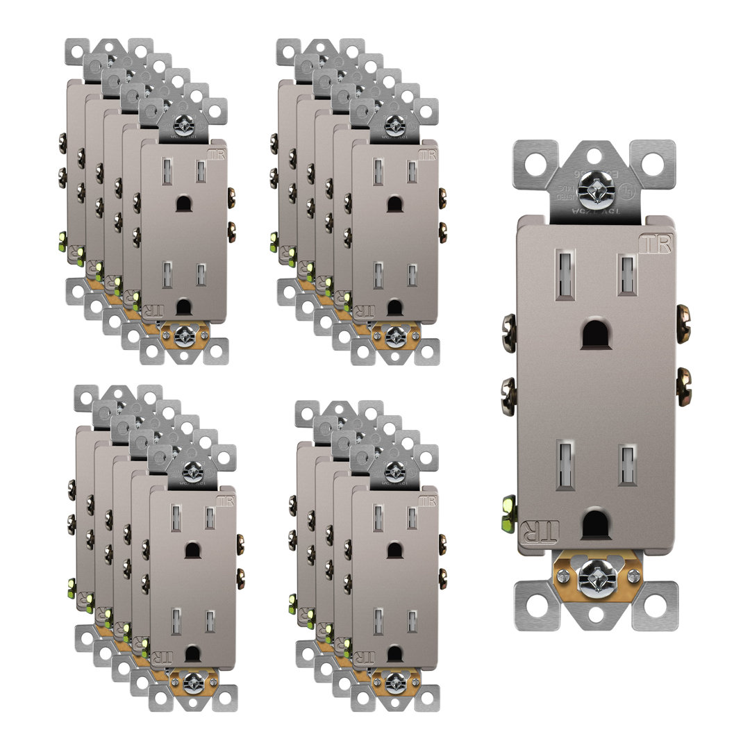15 Tamper Resistant Decorator Outlet (Set of 20) Enerlites 