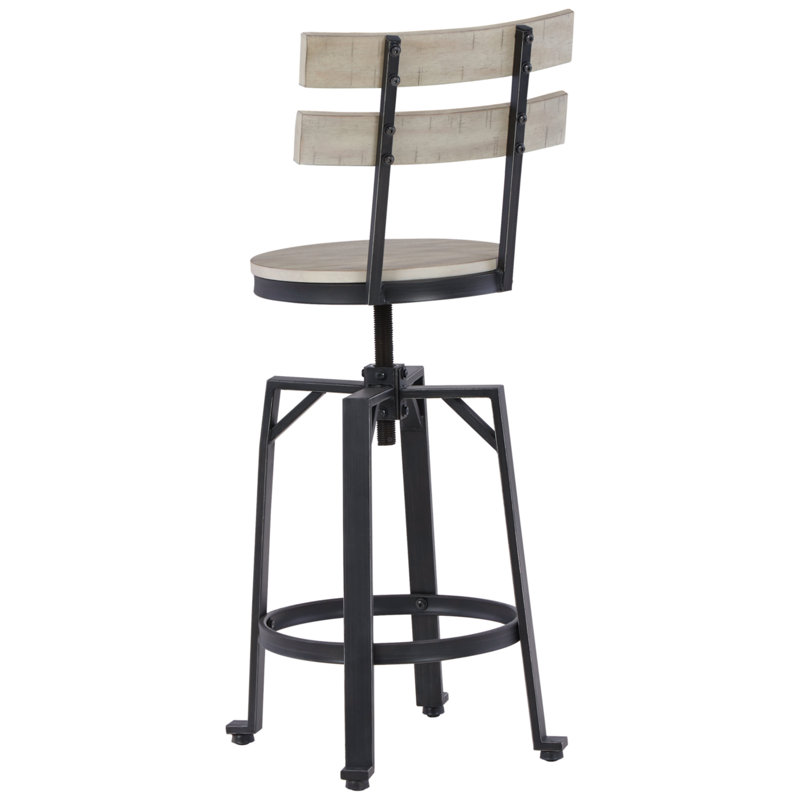 Jihoon Swivel Adjustable Height Counter Stool with Metal Frame