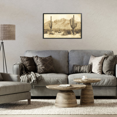«Desert Landscape», sépia rétro, estampe numérique, design par Petal Prints Design