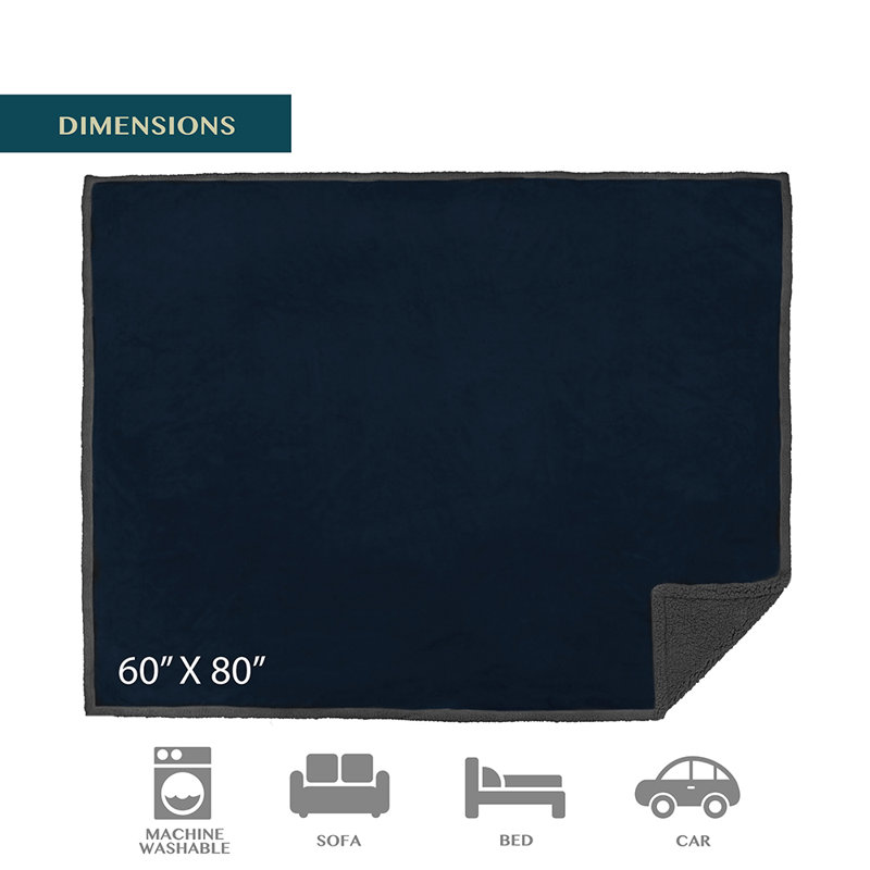Couverture en molleton doux et imperméable , Bleu marine