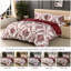 Complete Bedding Set Bliss Burgundy Floral Duvet Cover, Matching Fitted Sheet & Pillowcases-119317781