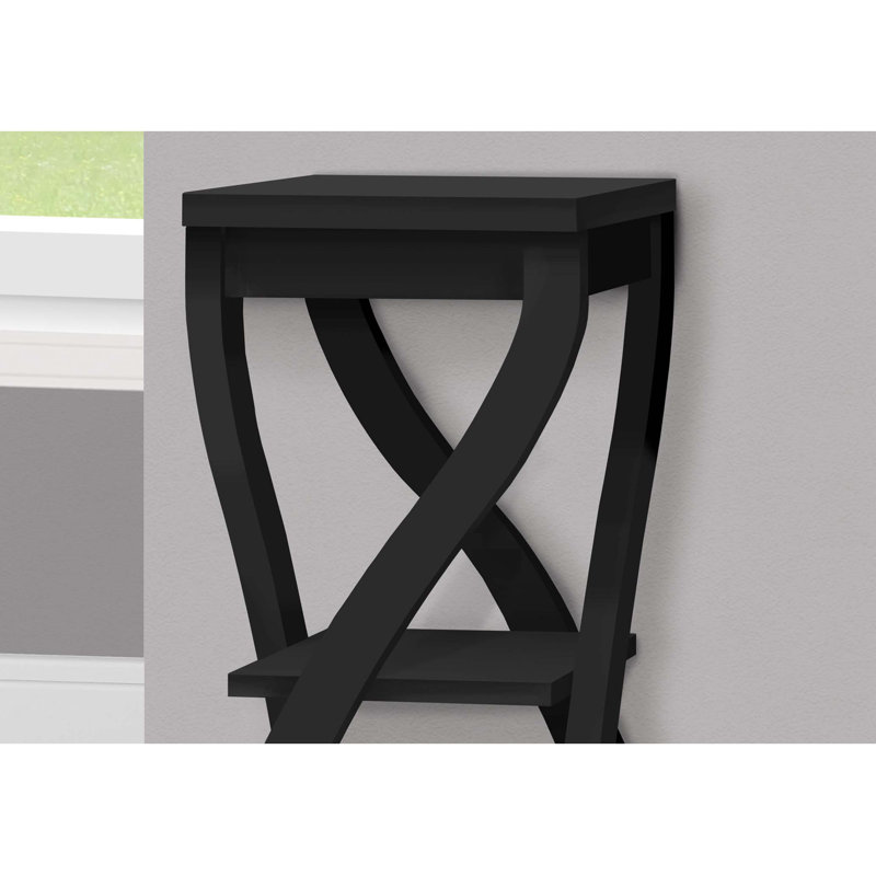 Accent Table Living Room End Table Square Side Table Wood End Table Plant Stand Corner Side Table, Black