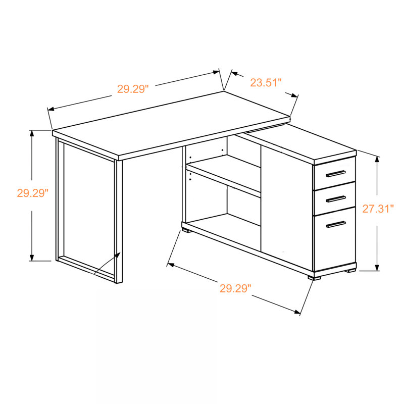 Adell Corner L Shape Modern Computer Desk