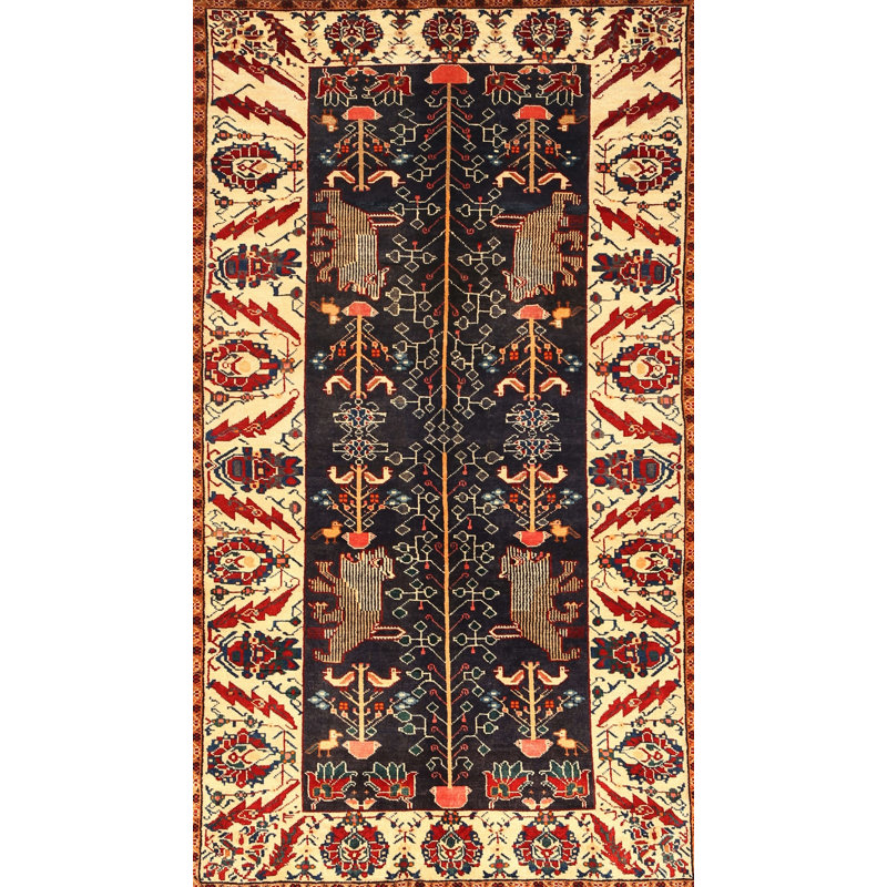 Tapis traditionnel noir / chêne, Rectangle 6 pi x 9 pi