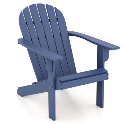 Patio Adirondack Chair With Inclined Seat High Backrest & Wide Armrests