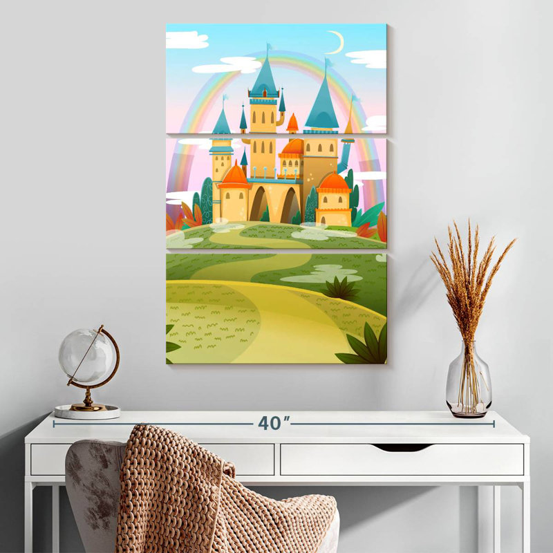 Caricature du château d'Ashelle, H 32 po x l 20 po