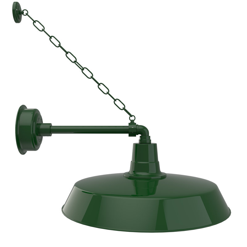 Luminaire de grange d'extérieur à DEL Haleigh, 10" H x 22" L x 23" D, Vert rétro