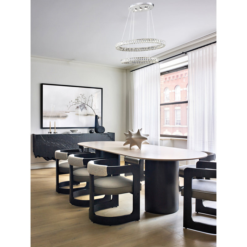 2-Light LED Unique / Statement Tiered Chandelier