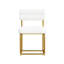 2 chaises blanches pour la salle à manger, un coussin confortable, une conception ergonomique, des pieds en fer doré et une salle à manger (de 2), une cuisine rembourrée épaisse, un dossier et des sièges modernes