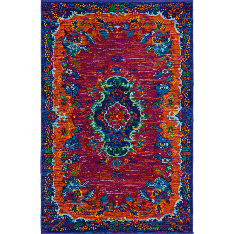 Floral Indoor Rug, Rectangle 4' x 6'
