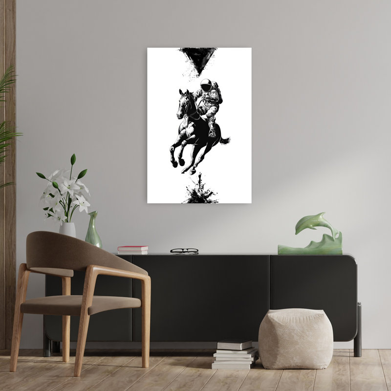 Art mural cheval cosmique abstrait moderne