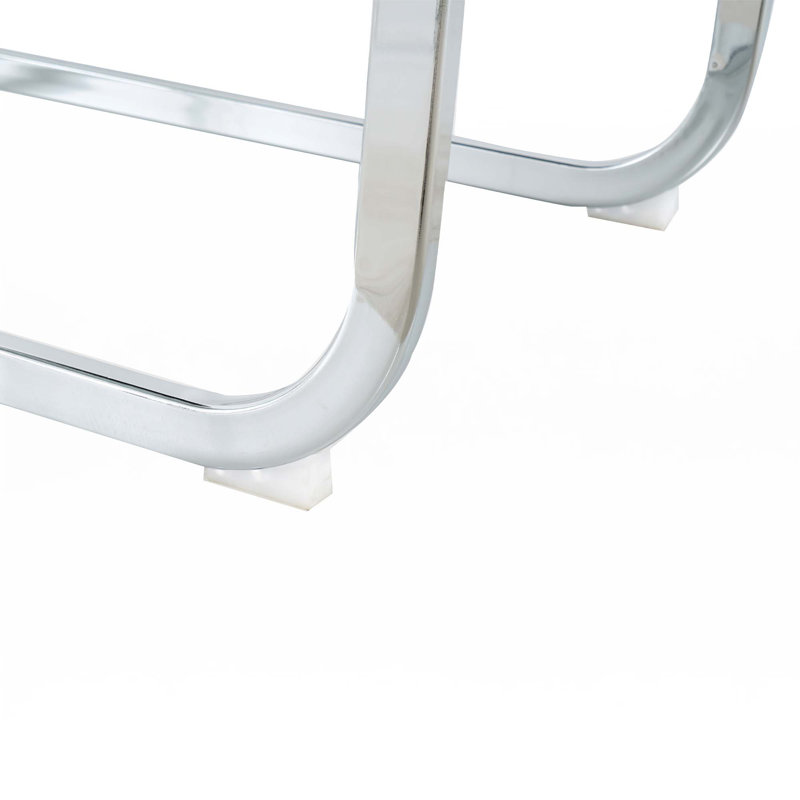 Chaise de salle à manger en polyuréthane (ensemble de 2), Gris, 2, Argent argent