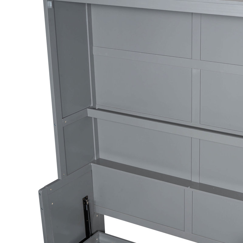 Gray Queen Bed With Elegant Aesthetic And Practical Function Size Functional Design Space Optimization