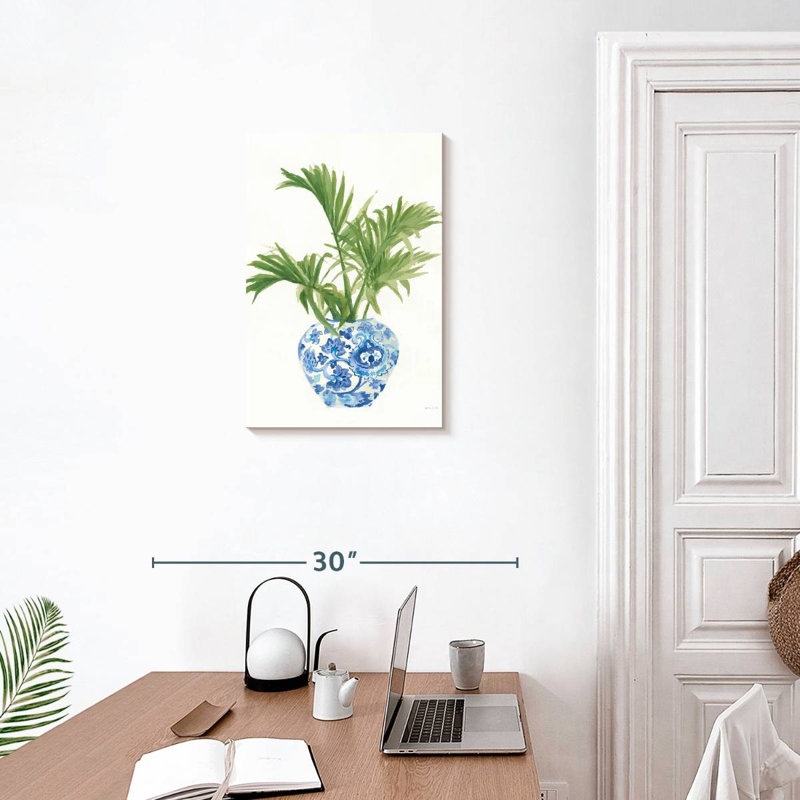Palmier Harnek - blanc chinois / vert foncé, H 24 po x l 16 po