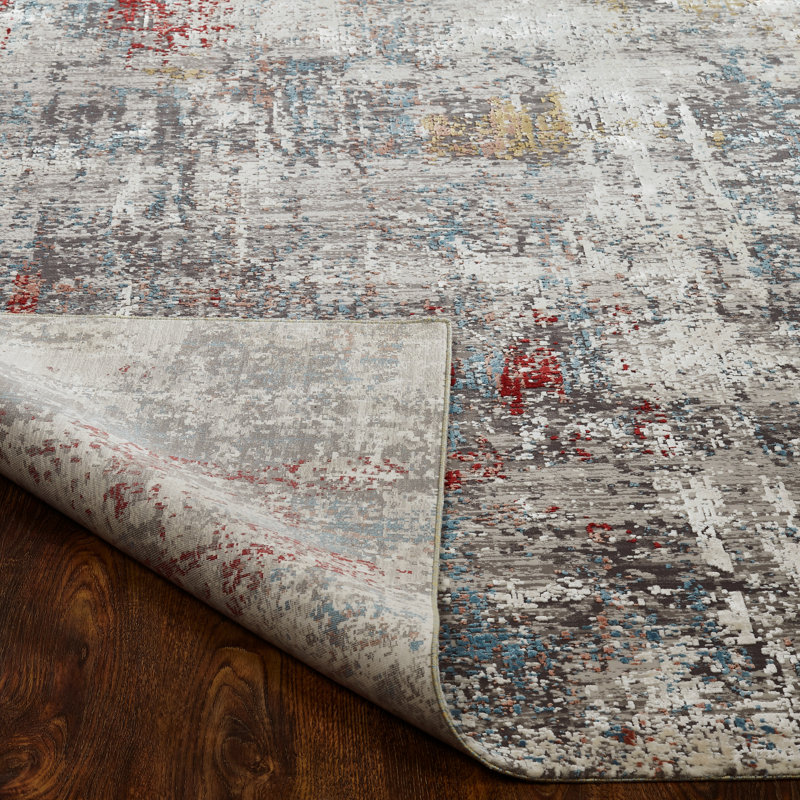Area Rug in Gray, Rectangle 7'9" x 9'9"