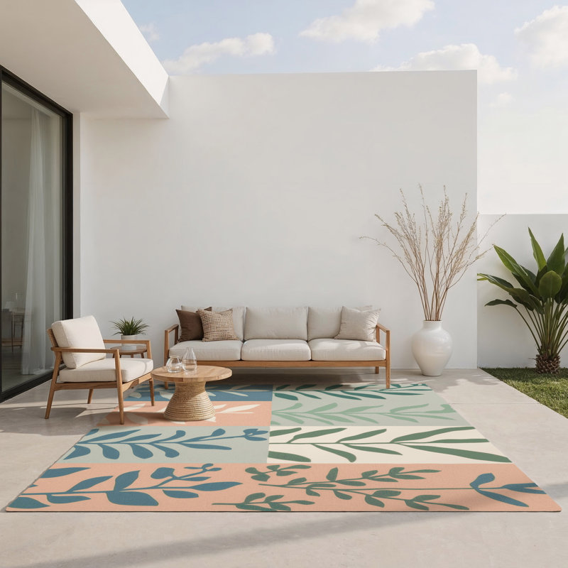 Tapis intérieur et extérieur Emerald Tranquility, Rectangle 1 pi 6 po x 2 pi 6 po