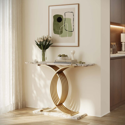Console d'appoint, pieds d'entrée en métal luxueux, mobilier d'entrée haut de gamme