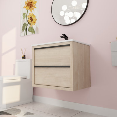 Ensemble de meuble-lavabo simple 24,06 po avec comptoir en céramique Preces
