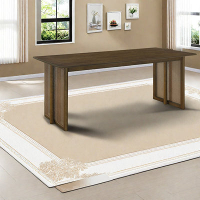 Ensembles de table de salle à manger en bois d'hévéa noyer (doit inclure la table et la chaise) pour 4 sièges de cuisine de style Mid-Century