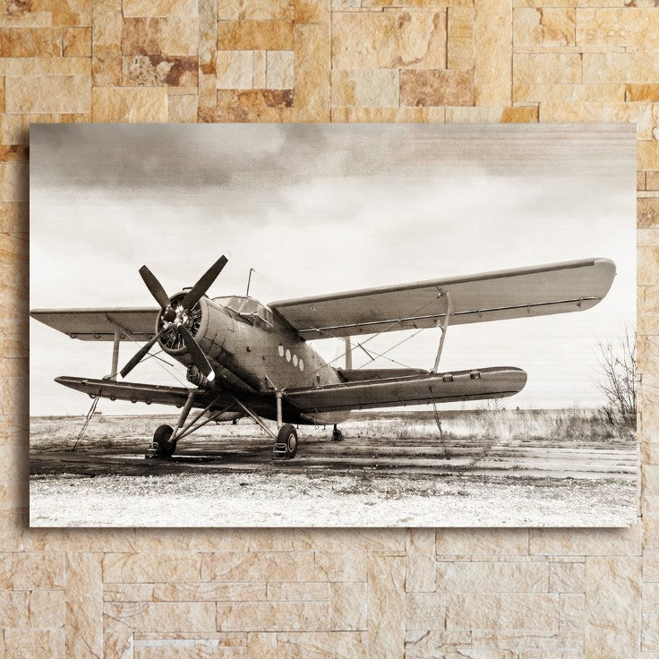 Hélice d'avion - reproduction de photo sur toile tendue, H 10 po x l 15 po, Toile tendue