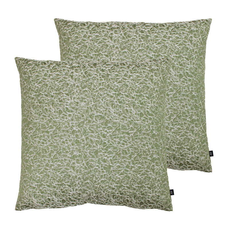 Square Cushion, Sage/Olive, Feathers
