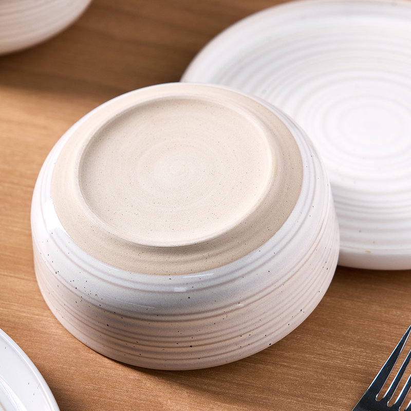 12-Piece Stoneware Dinnerware Set, White