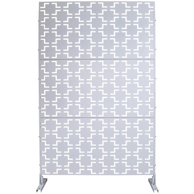 Écran d'intimité extérieur et intérieur en métal H 76 po x l 48 po, écran d'intimité décoratif autoportant pour terrasse de balcon de terrasse, panneaux de clôture d'intimité pour jardin extérieur PS105