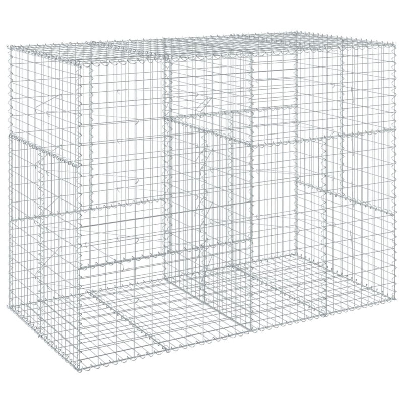 Clôture de bordure en métal argenté, 7 pi X l 5 pi X P 3 pi D